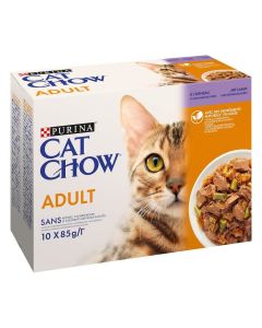 Purina Cat Chow Chat Adulte Agneau 10 x 85 g