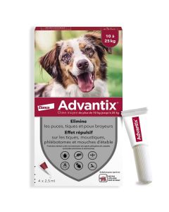 Advantix chien moyen (10 - 25 kg) - 4 pipettes