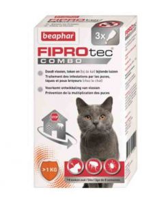 Beaphar Fiprotec Combo chats et furets 3 pipettes- La Compagnie des Animaux