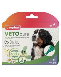 Beaphar VETOpure Pipettes répulsives antiparasitaires chien +30 kg x6
