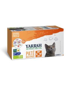 Yarrah Bio Multi Pack Saumon Poulet Bœuf Chat 8 x 100 g