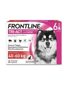 Frontline Tri Act spot on chiens 40 - 60 kg 6 pipettes- La Compagnie des Animaux