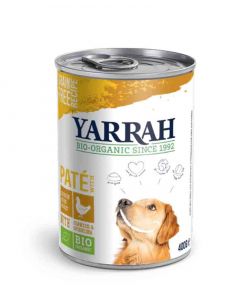 Yarrah Bio Pâté de poulet en sauce aux algues marines et spiruline pour chien 12 x 400 grs