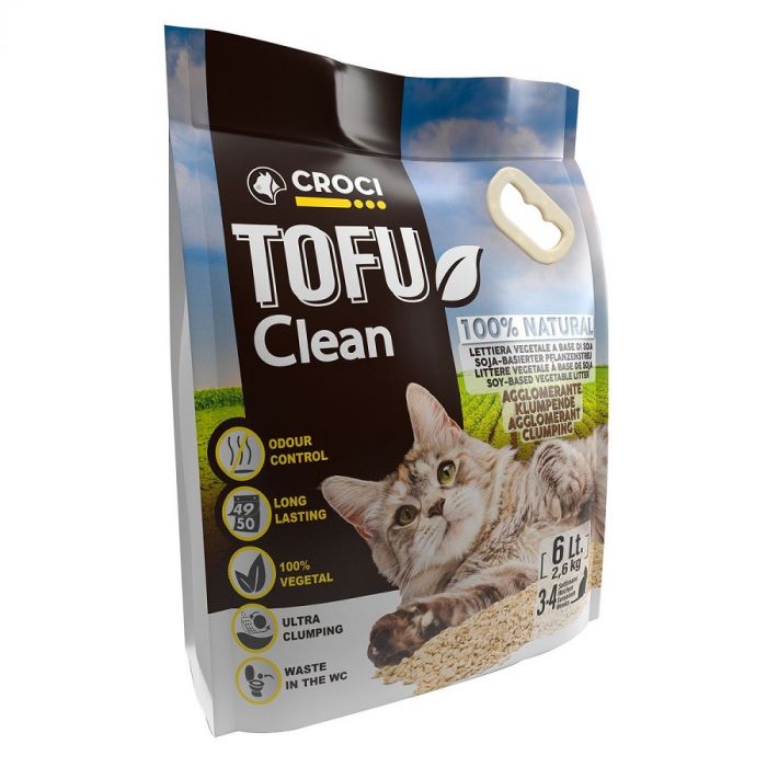 Croci Litière Tofu Clean chat 6 L | La Compagnie des Animaux
