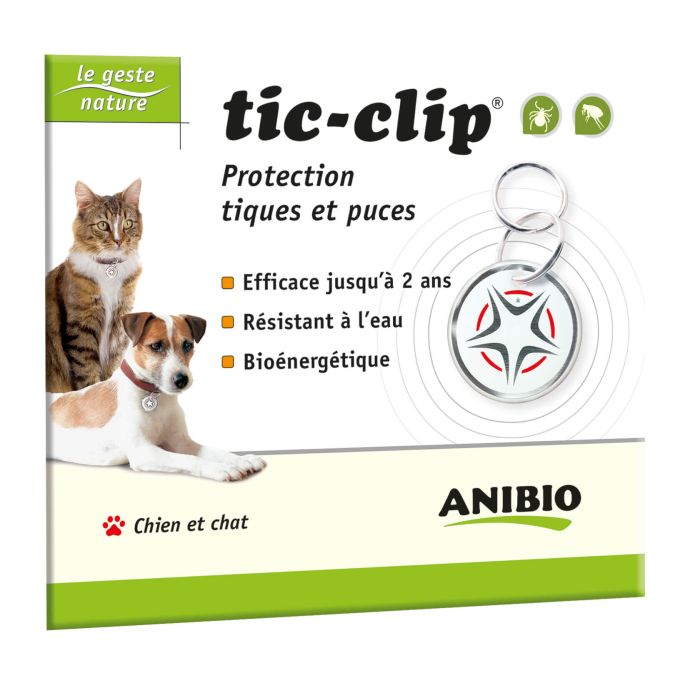 Tic-Clip ANIBIO | Médaille anti puces & tiques naturelle Chien et Chat