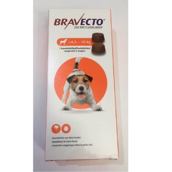 Bravecto Petit chien 4,5 à 10 kg 2 cps | La Compagnie des Animaux
