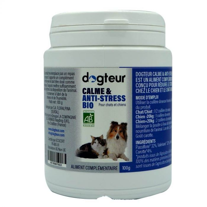 Dogteur Calme et Anti-Stress Bio chien et chat 100 grs | Envoi rapide
