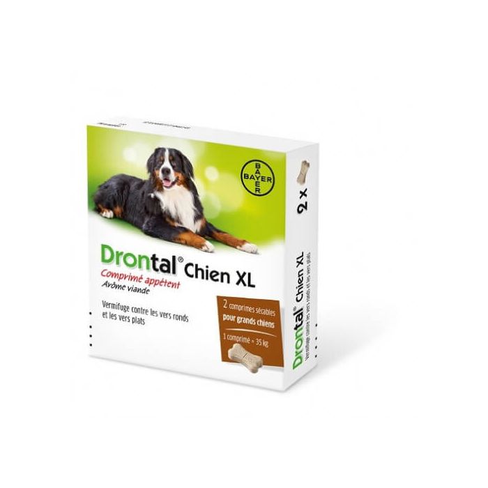 Drontal P XL vermifuge chien gout viande 2 Cps | Livraison rapide
