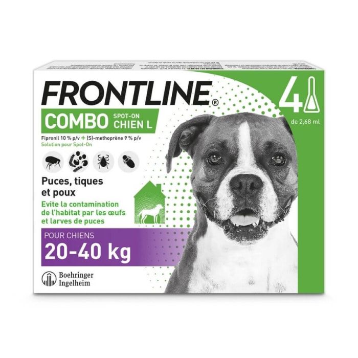 Frontline Combo Chien 20-40 kg 4 pipettes | La Compagnie des Animaux