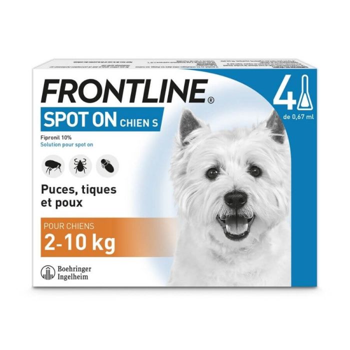 Frontline Spot on chien de 2-10 kg 4 pipettes | Livraison rapide