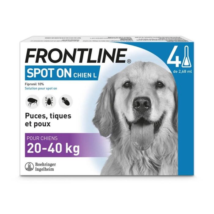 Frontline Spot on chien de 20-40 kg 4 pipettes | Livraison rapide