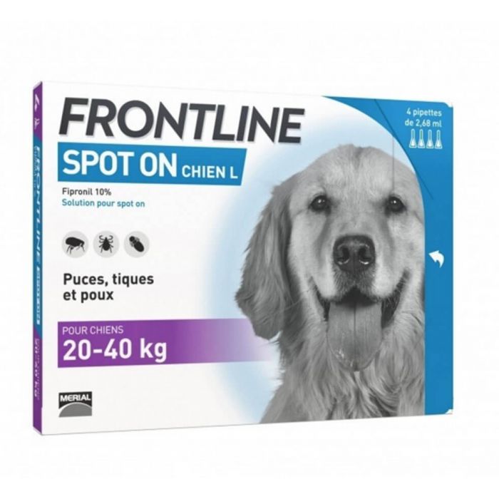 Frontline Spot on chien de 20-40 kg 4 pipettes | Livraison rapide