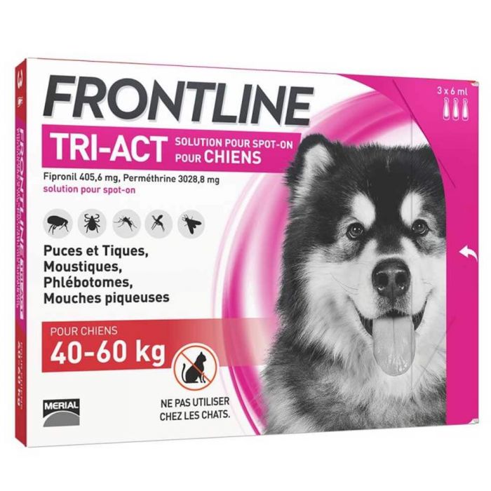 Frontline Tri Act spot on Très Grand Chien 40 - 60 kg 3 pipettes