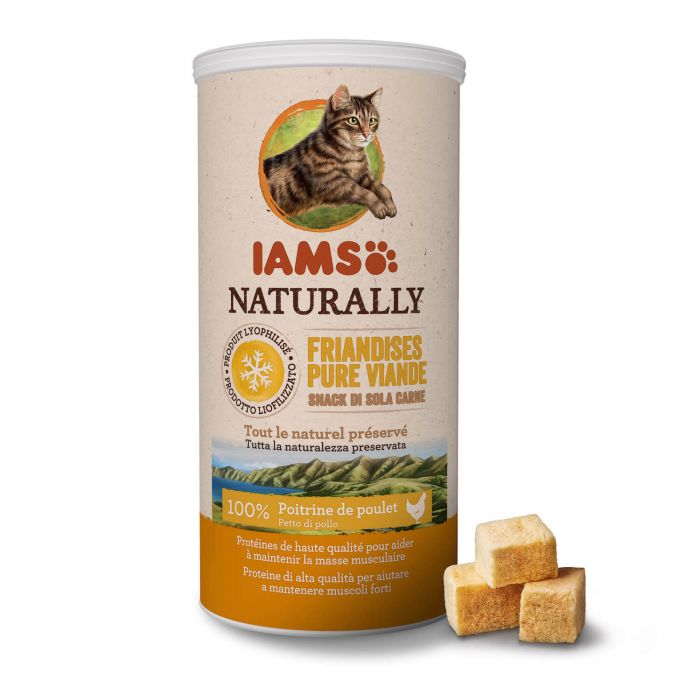 Iams Naturally Friandises Sans Cereales Au Poulet Pour Chat 25 Grs