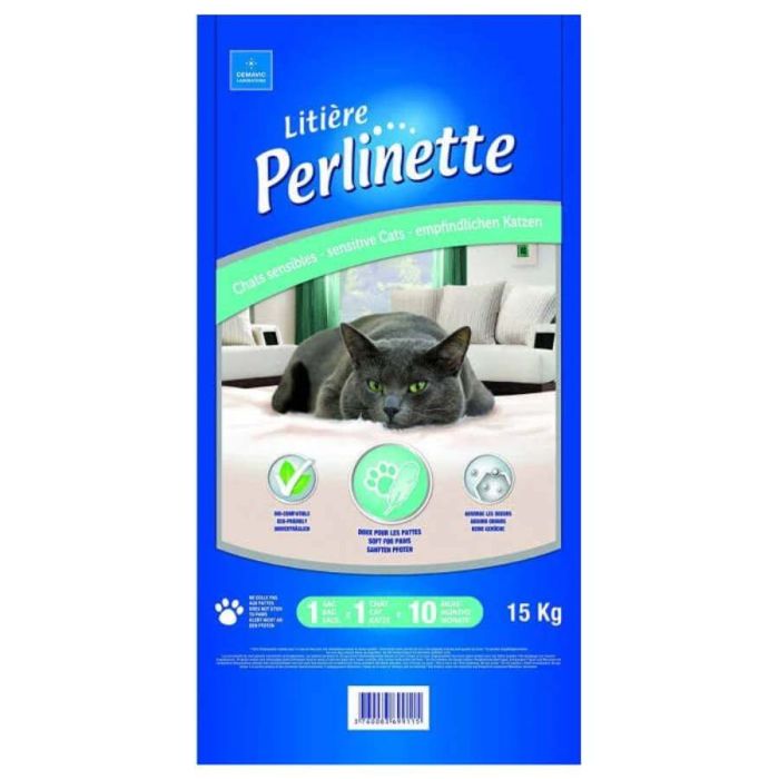 Litiere Perlinette chats sensibles 15 kg | La Compagnie des Animaux