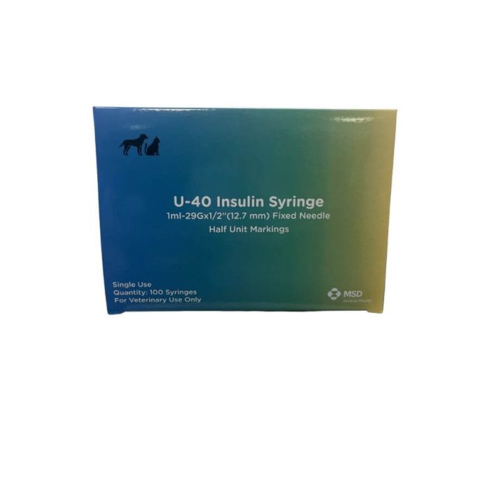 MSD Seringues insuline U-40 1 ml 29G 1/2" (Boîte de 100) | Seringues