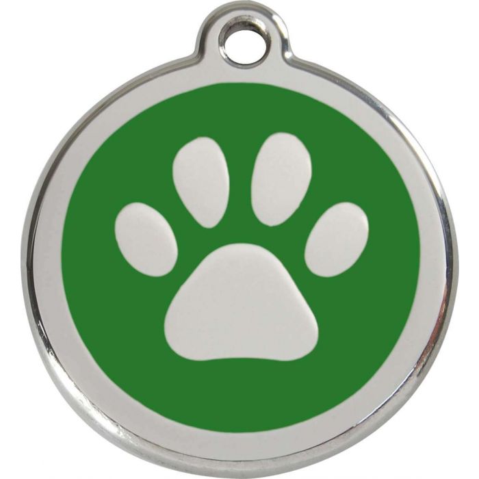 RedDingo Médaille d'identité "Patte" 20 mm vert | Livraison rapide