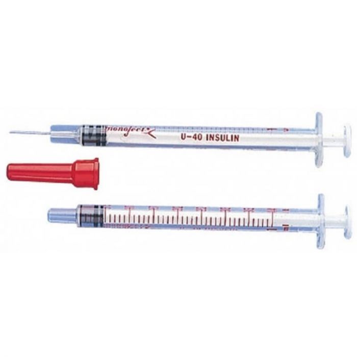 Seringue UU insuline G30 40 UI 1ml aiguille sertie 3/10 x 12.7 mm (boi