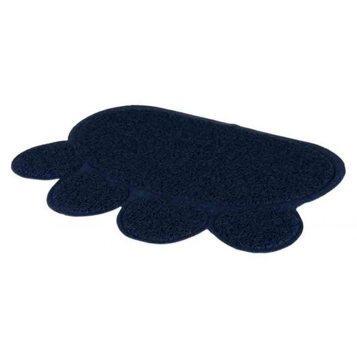 Trixie Tapis pour bac à litière en forme de patte bleu 60 × 45 cm
