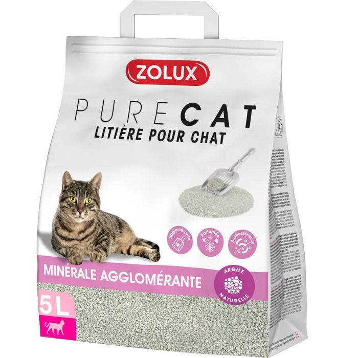 Zolux PURECAT Litière agglomérante parfumée chat 5 L | Litières
