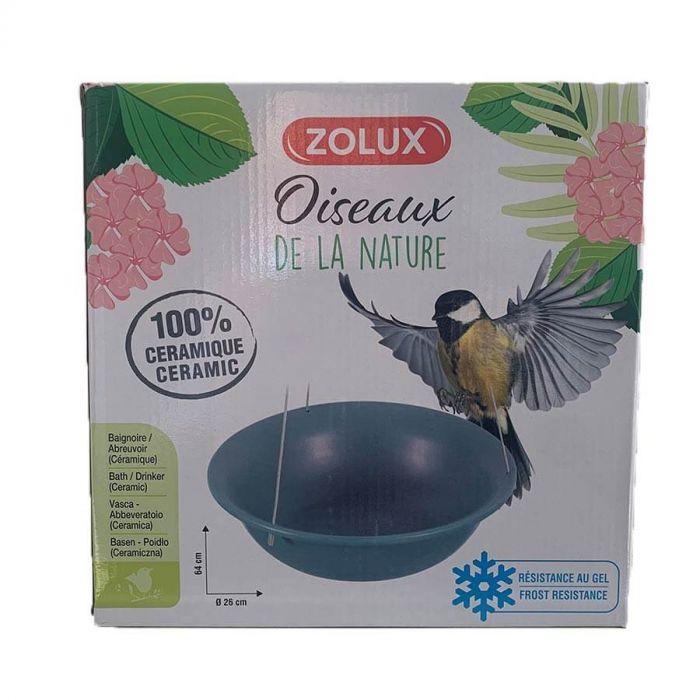 Zolux abreuvoir/baignoire bleu céramique | La Compagnie des Animaux